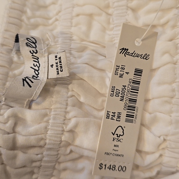 Madewell Double-Tie Cutout Sweetheart Midi Dress white 4 $168 - Picture 6 of 9